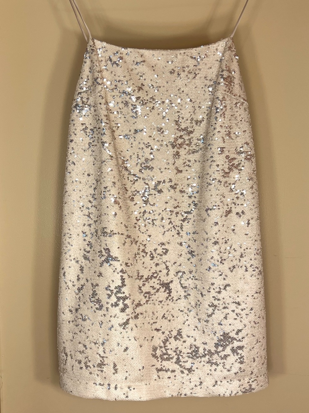 Honey Punch Sequin Mini Dress in Silver and Cream